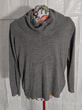 EFFeci Women's Gray Cowl Neck Knit Sweater Size 3X